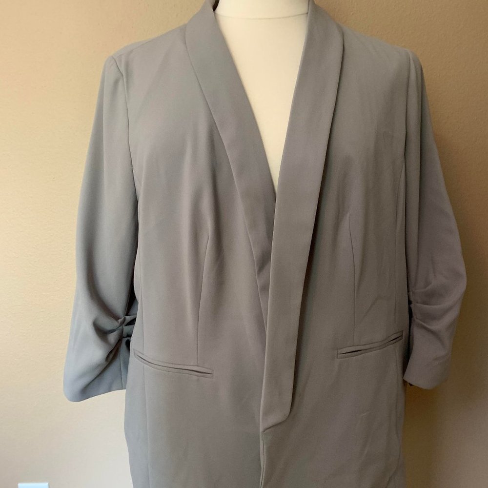 COPY - Tan Blazer/Suit Jacket - Open Front, Lined…